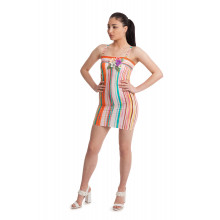 Мини щампирана рокля с презрамки