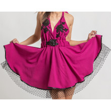 Мини коктейлна рокля с гол гръб