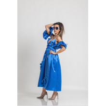 Midi Satin Dress Blue Vibe