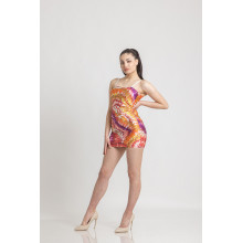 Мини принтирана рокля с презрамки