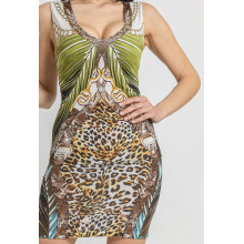 Мини принтирана рокля с презрамки