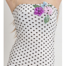 Мини рокля на точки без презрамки