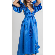 Midi Satin Dress Blue Vibe