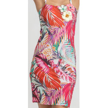 Щампирана мини рокля с презрамки