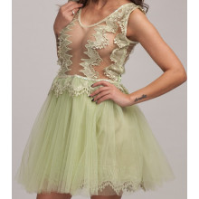 Мини рокля в нежно зелено