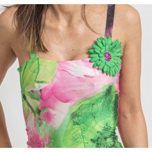 Мини щампирана рокля с презрамки