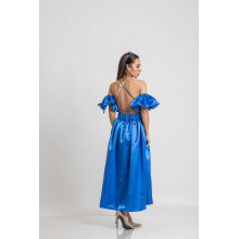Midi Satin Dress Blue Vibe