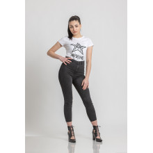 Бяла тениска с черно лого ARSENE